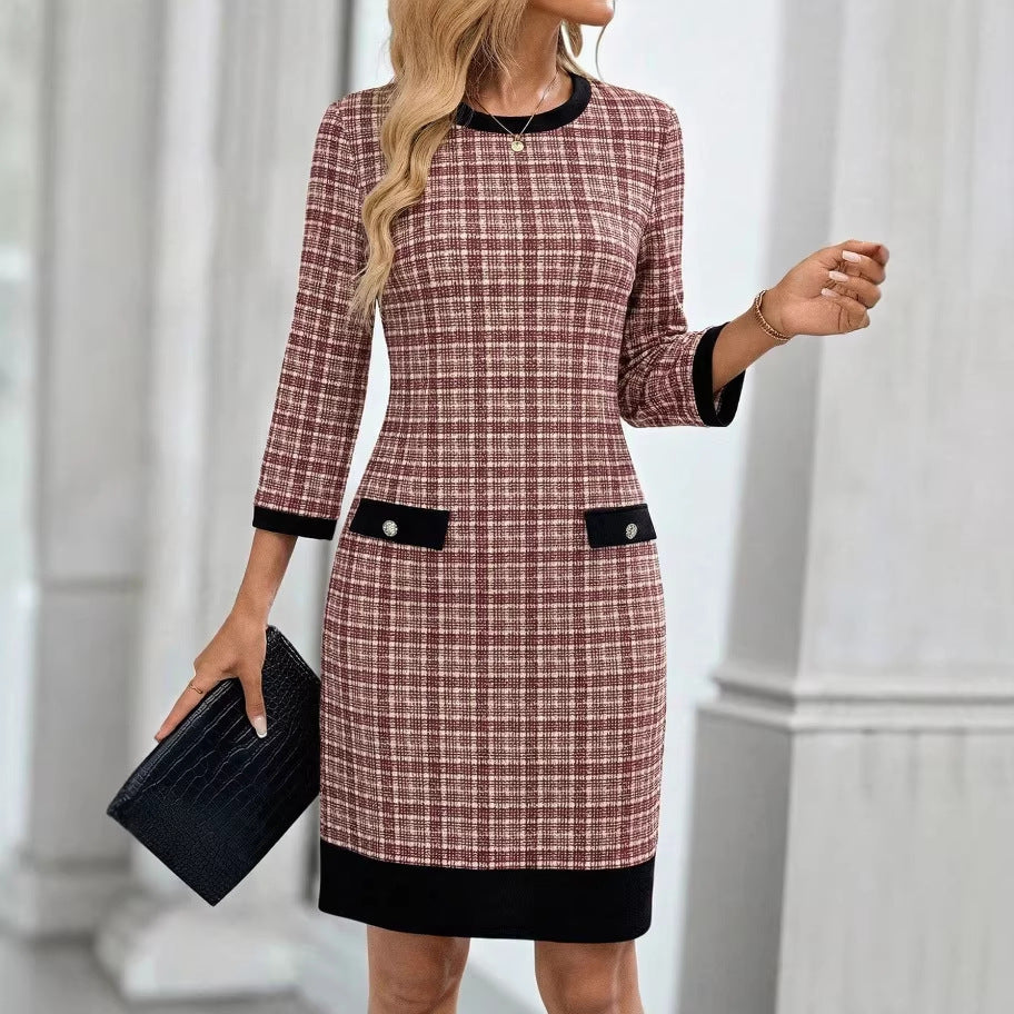 Robe élégante-manches trois-quarts