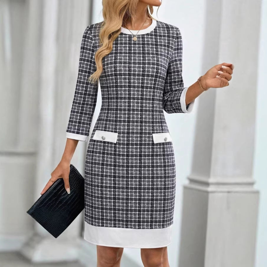 Robe élégante-manches trois-quarts
